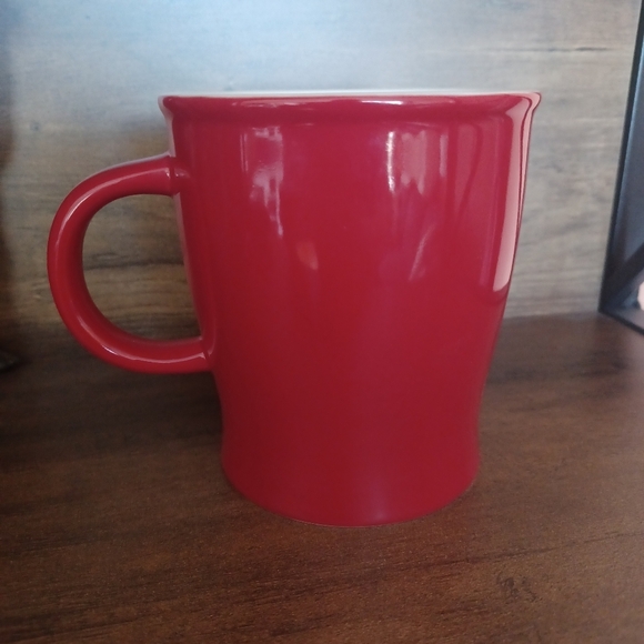 Starbucks 2008 Ceramic Coffee Tea Red With White Logo Mug Cup - Picture 3 of 10